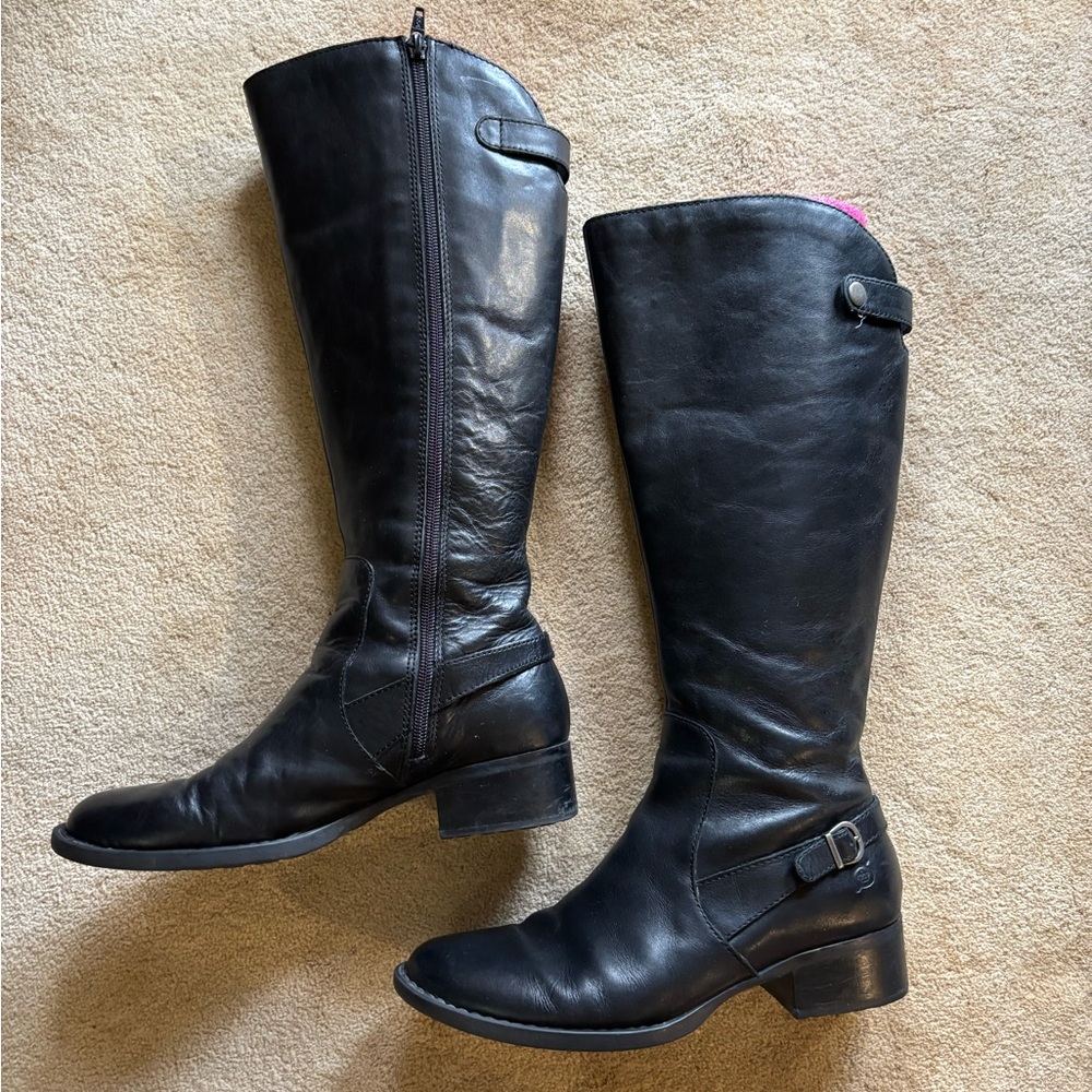 Born Women's Cupra Black Full Grain Leather Boots 8M